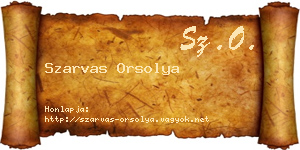 Szarvas Orsolya névjegykártya